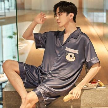 Ropa nocturna hombre seda y satén, talla grande 5XL, verano 2022