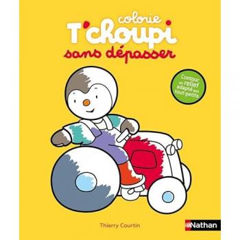 Colorie sans dépasser - t'choupi - tracteur