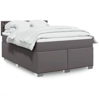 VidaXL Boxspringbett mit Matratze Grau 140x190 cm