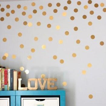 Removable Gold Dot Wall Stickers