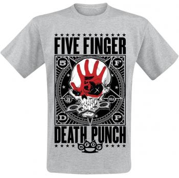 Five Finger Death Punch Punchagram T-Shirt - Short Sleeve - S to XXL - Men's - Mottled Grey