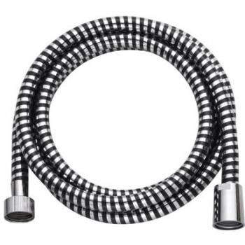 Flexo Ducha 175cm PVC Reforzado Zinc y ABS Negro-Cromo