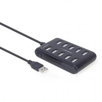 Hub USB 2.0 de 10 puertos, negro UHB-U2P10P-01