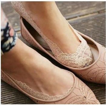 Invisible Skidproof Yoga Socks - Breathable Cotton Lace Ankle Socks