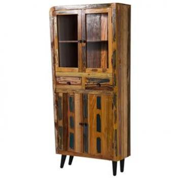 Vetrina Multicolore Sixties 113 in Legno Riciclato 90x35x200