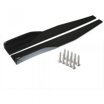 Universal Black Car Side Skirt Rocker Splitter Winglet Bumper Lip 2x74.5cm