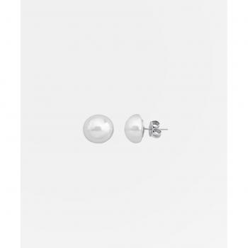 Pendientes de plata Majorica con perla mabé blanca 12mm