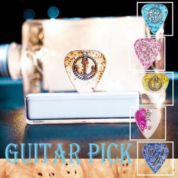 Exquisite DIY Transparent Guitar Pick Necklace - 1.5mm Resin and Metal