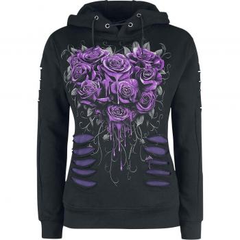 Spiral Women's Bleeding Heart Hooded Sweater - Black