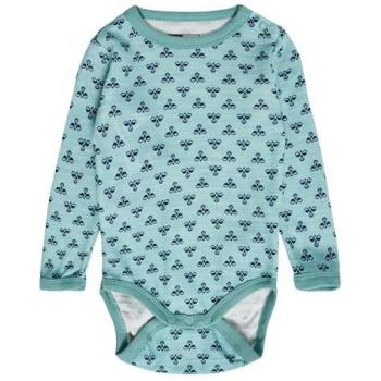 Body Hummel Bambina Maniche Lunghe Bambo Mineral Blu 2-4 Mesi