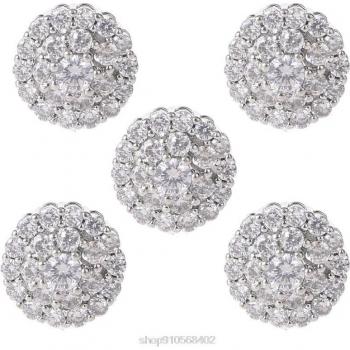 Luxurious Metal Embellishments - 12mm Crystal Rhinestone Flower Buttons