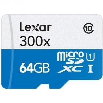TARJETA 64GB MICRO SD SECURE DIGITAL LEXAR CLASE 10 MICROSD 64 GB UHS-I 45M/S