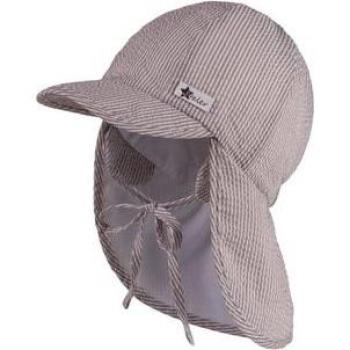 Sterntaler Berretto con visiera e protezione per il collo in seersucker marrone chiaro