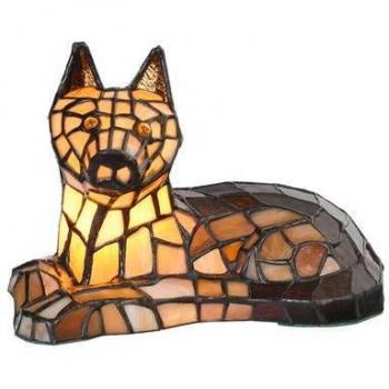 LumiLamp Tiffany Tafellamp Hond 25x13x17 cm Bruin