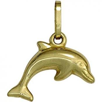 Kinderanhänger Delfin 333 Gold Gelbgold