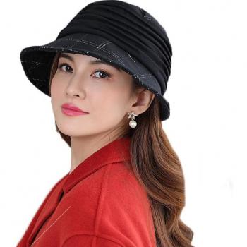 FS Vintage Plaid Wool Felt Hat for Women