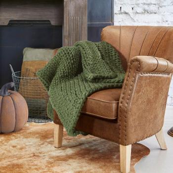 Plaid Reidous, vert (150 x 125 cm)