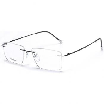 Pure Titanium Rimless Square Eyeglasses Frames