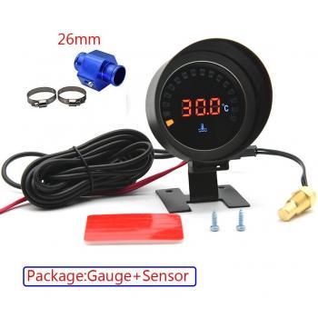 Digital Water Temperature Gauge with Smoke Lens for 12V/24V Vehicles