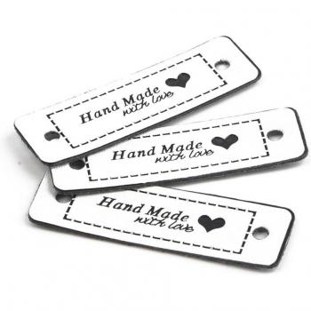 12pcs Leather Tags for Handmade Crafts - Love and Family