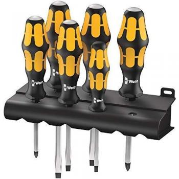Set Assortimento 932/6: Giraviti Kraftform con Scalpello Wera e Rack (6 unità)