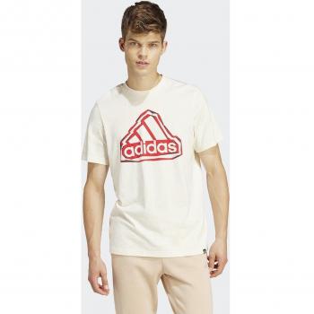 Camiseta adidas folded badge logo hombre blanco