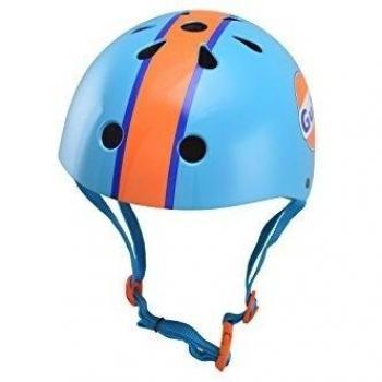 Kiddimoto Sport Heroes Edition Gulf Oil / LeMans Blue / Orange Helmet for Bicycle Riding Kids 5-12 Years