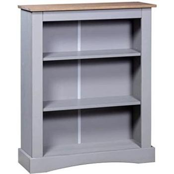 Sonata 3-vånings bokhylla i mexikansk stil Corona grå 81x29x100 cm