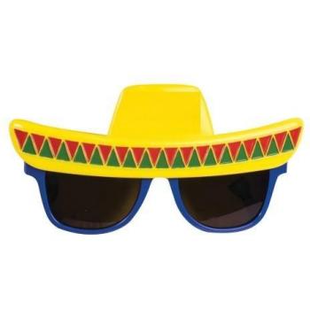 Sombrero Unisex Adulto con Gafas de Sol Amarillo y Azul