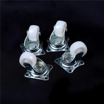 Ensemble de 4 roulettes pivotantes 10kg en nylon PP blanc