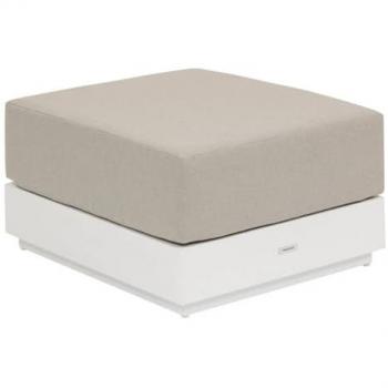 Pouf da giardino Allure bianco in alluminio con rivestimento epossidico