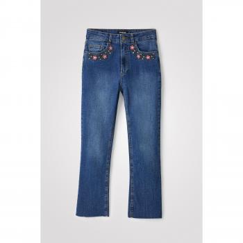 Jeans Flare Cropped 40 – Desigual Cotton Blue