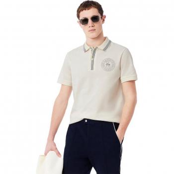 Lacoste Kurzarm Poloshirt mit Polokragen creme/marine