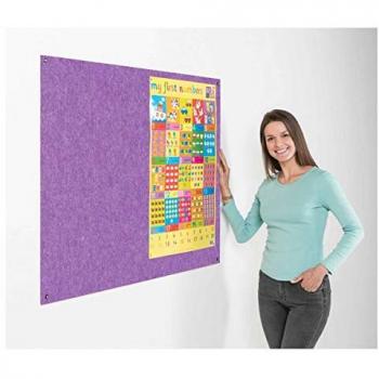 Metroplan Eco-Colour Frameless Flame Resistant Noticeboard 600 x 900mm, Purple