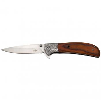 Navaja Third H0815W con Mango de Madera Pakawood y Virola Imitación Damasco