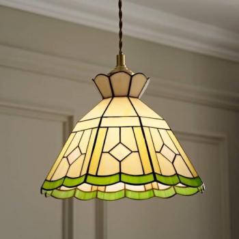 Beatrix Tiffany Glass Easy-Fit Ceiling Lamp Shade w/ 60W LED Bulb