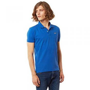 Herrenblaues Polo-Shirt aus Baumwoll‑Piqué