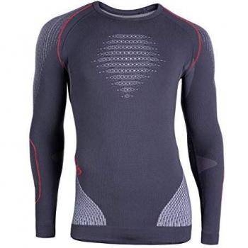 UYN U100006 EVOLUTYON UW LG_SL. T-shirt Men's Charcoal/White/Red XXL