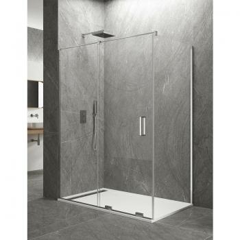 Módulo de ducha angular AllStone Keres 1+1 sin perfil, barra estabilizadora 120x90 cm