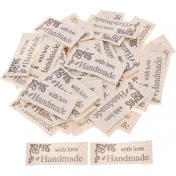 Handmade Cloth Labels - 50/100 Pcs Made with Love Sewing Supplies