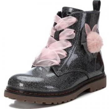 X.T.I KIDS 151091 Bottines en Vernis Gris avec Glitter