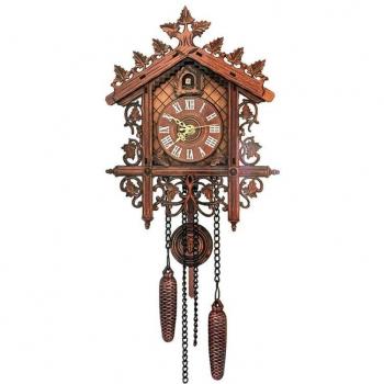 Horloge murale vintage en bois à pendule pour salon