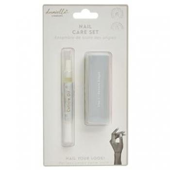 White Danielle Creations Nail Wellness Set – Cuticle Oil + 4‑in‑1 Buffer