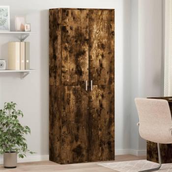Credenza Alta in Legno Multistrato Rovere Fumo 70x35x180 cm