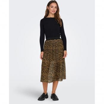 Falda midi de malla plisada JDY