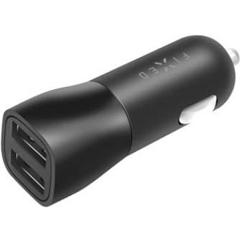 Cargador de Coche FIXED 2xUSB 15,5W, 5V, 3A, Negro