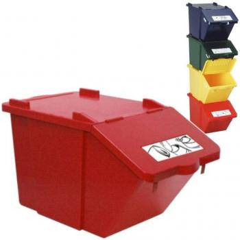 Cestino Impilabile Rosso 45L – Knapsack Riciclaggio