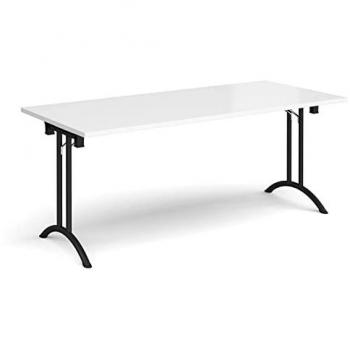 Dams Rectangular folding leg table 1800mm x 800mm - white