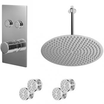 Circo Polished Chrome Shower Valve with 400mm Head and Ceiling Arm