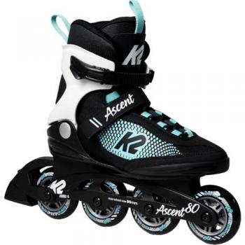 K2 Ascent 80 Inline‑Skate Frauen – Größe 36,5 (schwarz/weiß/türkis)